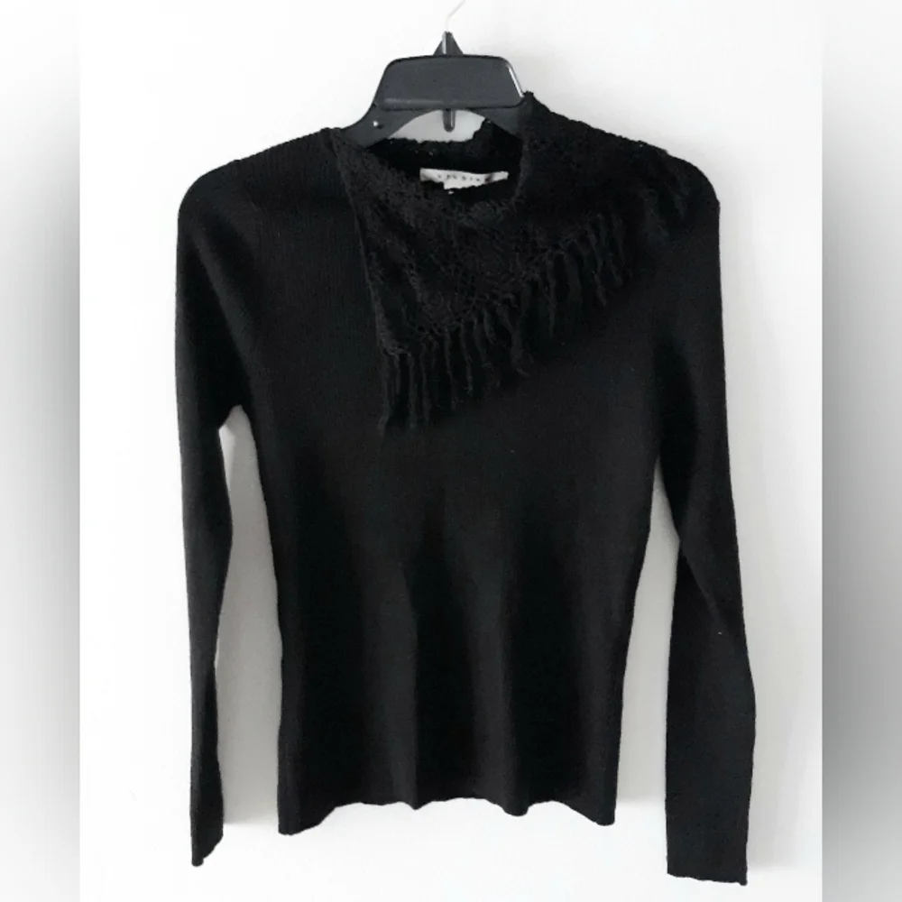 Silk Fringe Scarf Knit Sweater Fall Winter